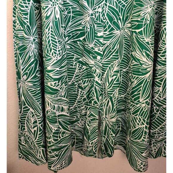 Tabatha Brown Collab 100% Cotton Green Print Button Front Maxi Skirt 2X NWT - Picture 4 of 9